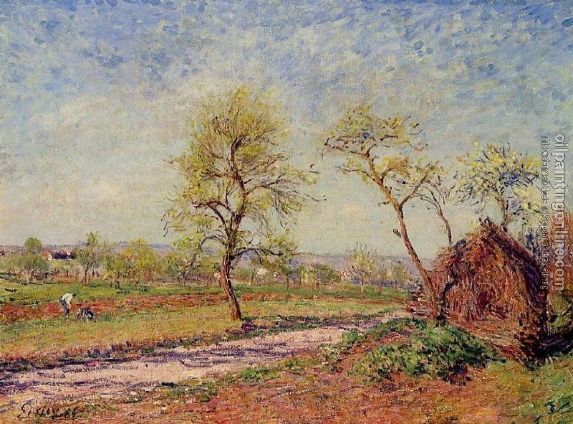 Sisley, Alfred - Road from Veneux to Moret on a Spring Day